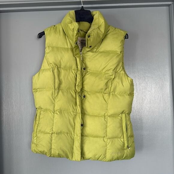 Eddie Bauer Premium  Goose Down Filled Women's Green Zip Puffer Vest  M Quilted - Picture 1 of 5